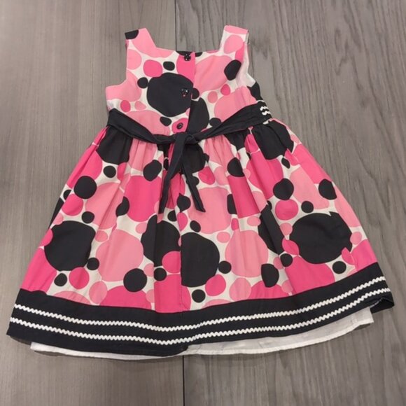 3/$20 George Fit & Flare Party Dress Tulle Circle Print Ribbon Tie Sleeveless - Picture 7 of 13
